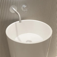 Lavabo freestanding tondo diam. 40 cm in ceramica bianco opaco | Egeo