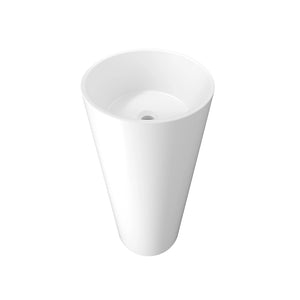 Lavabo freestanding tondo diam. 40 cm in ceramica bianco opaco | Egeo