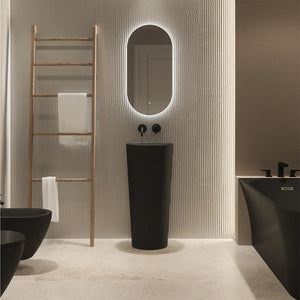 Lavabo freestanding tondo diam. 40cm in ceramica nero opaco | Egeo
