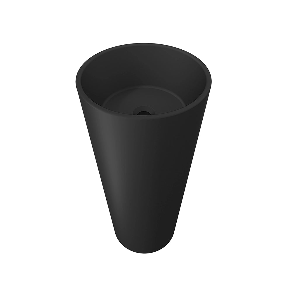 Lavabo freestanding tondo diam. 40cm in ceramica nero opaco | Egeo