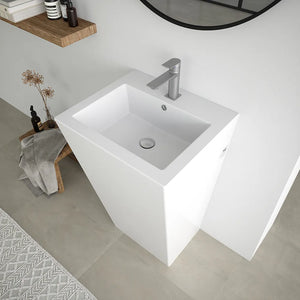 Lavabo freestanding 53x47cm in ceramica bianco lucido con troppopieno | Kara