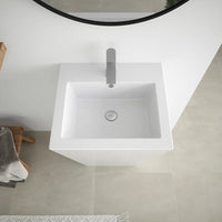 Lavabo freestanding 53x47cm in ceramica bianco lucido con troppopieno | Kara