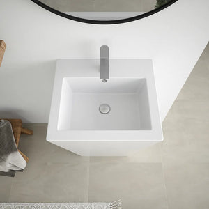 Lavabo freestanding 53x47cm in ceramica bianco lucido con troppopieno | Kara