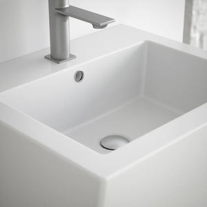 Lavabo freestanding 53x47cm in ceramica bianco lucido con troppopieno | Kara