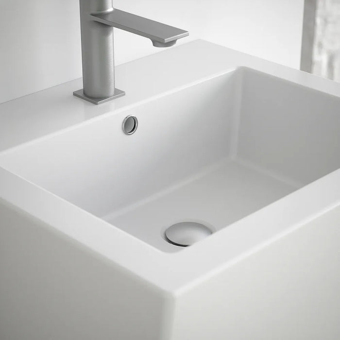 Lavabo freestanding 53x47cm in ceramica bianco lucido con troppopieno | Kara