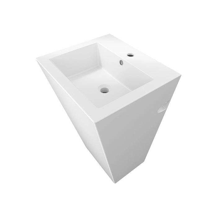 Lavabo freestanding 53x47cm in ceramica bianco lucido con troppopieno | Kara