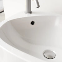 Lavabo freestanding 53x40cm in ceramica bianco lucido con troppopieno | Weddell