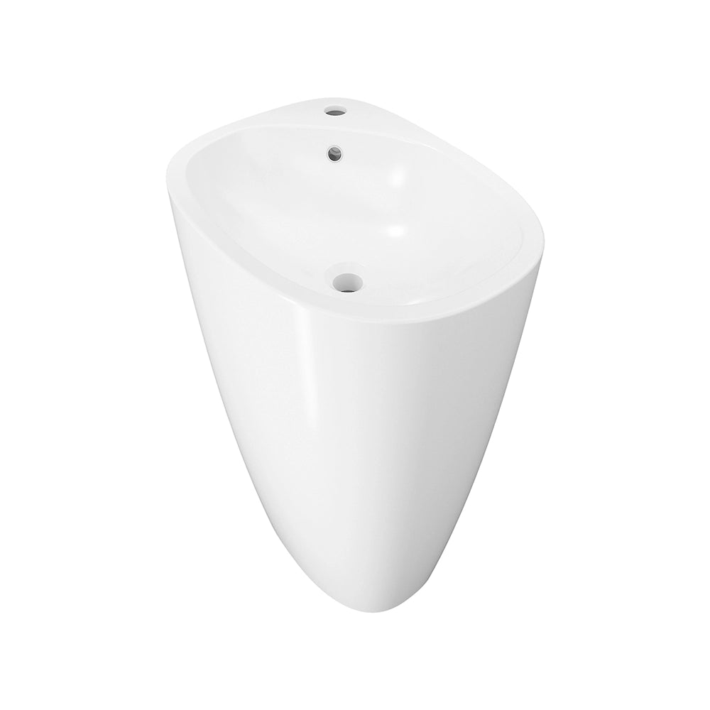 Lavabo freestanding 53x40cm in ceramica bianco lucido con troppopieno | Weddell
