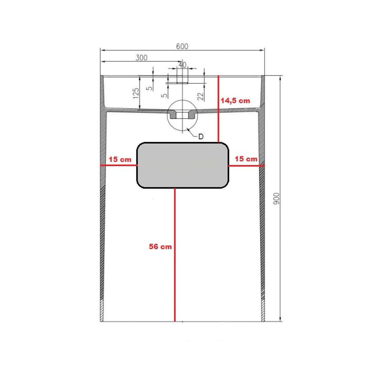Lavabo freestanding in resina bianca stone