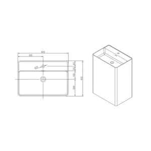 Lavabo freestanding in resina bianca stone