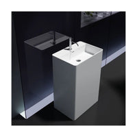 Lavabo freestanding in resina bianca stone