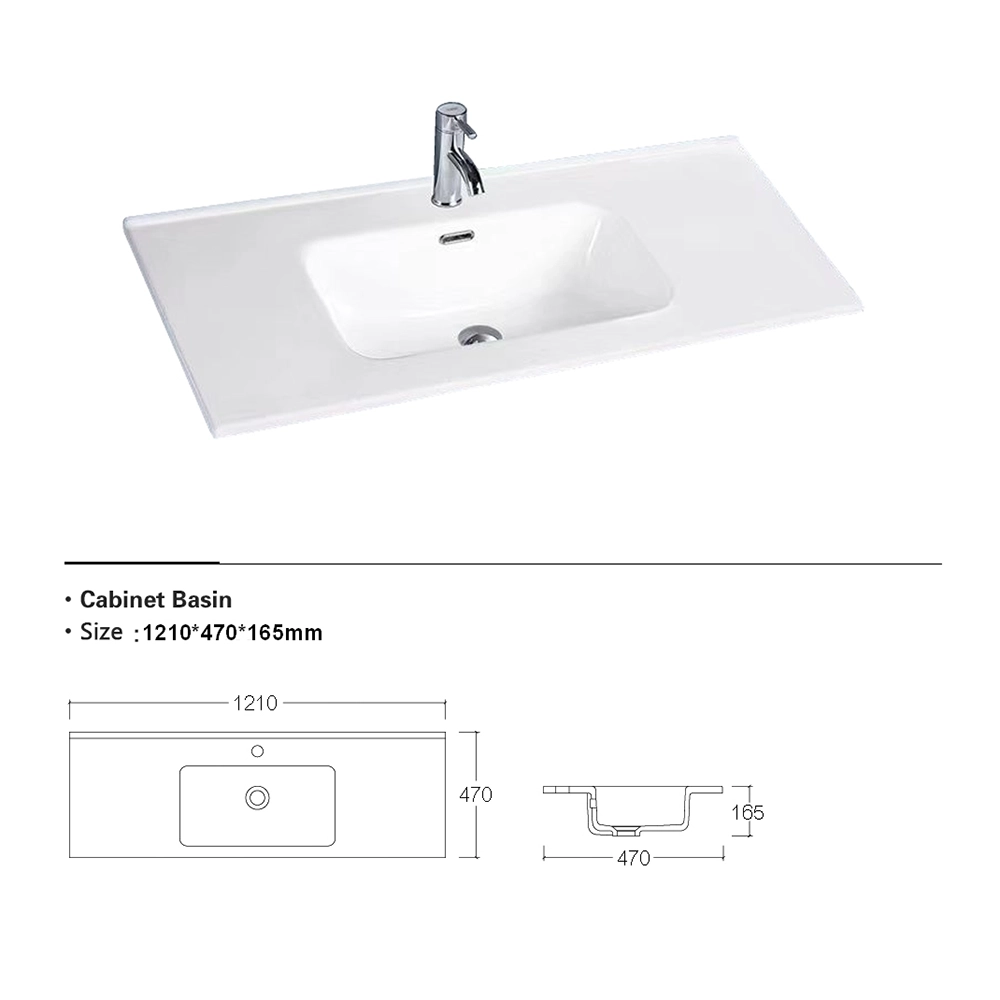 Lavabo da incasso 120 cm in ceramica bianca | Civit
