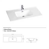 Lavabo da incasso 120 cm in ceramica bianca | Civit