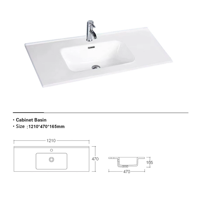 Lavabo da incasso 120 cm in ceramica bianca | Civit
