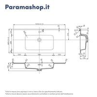 Lavabo da incasso 101x46cm in resina minerale | Vael