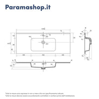 Lavabo da incasso 121x46cm in resina minerale | Vael