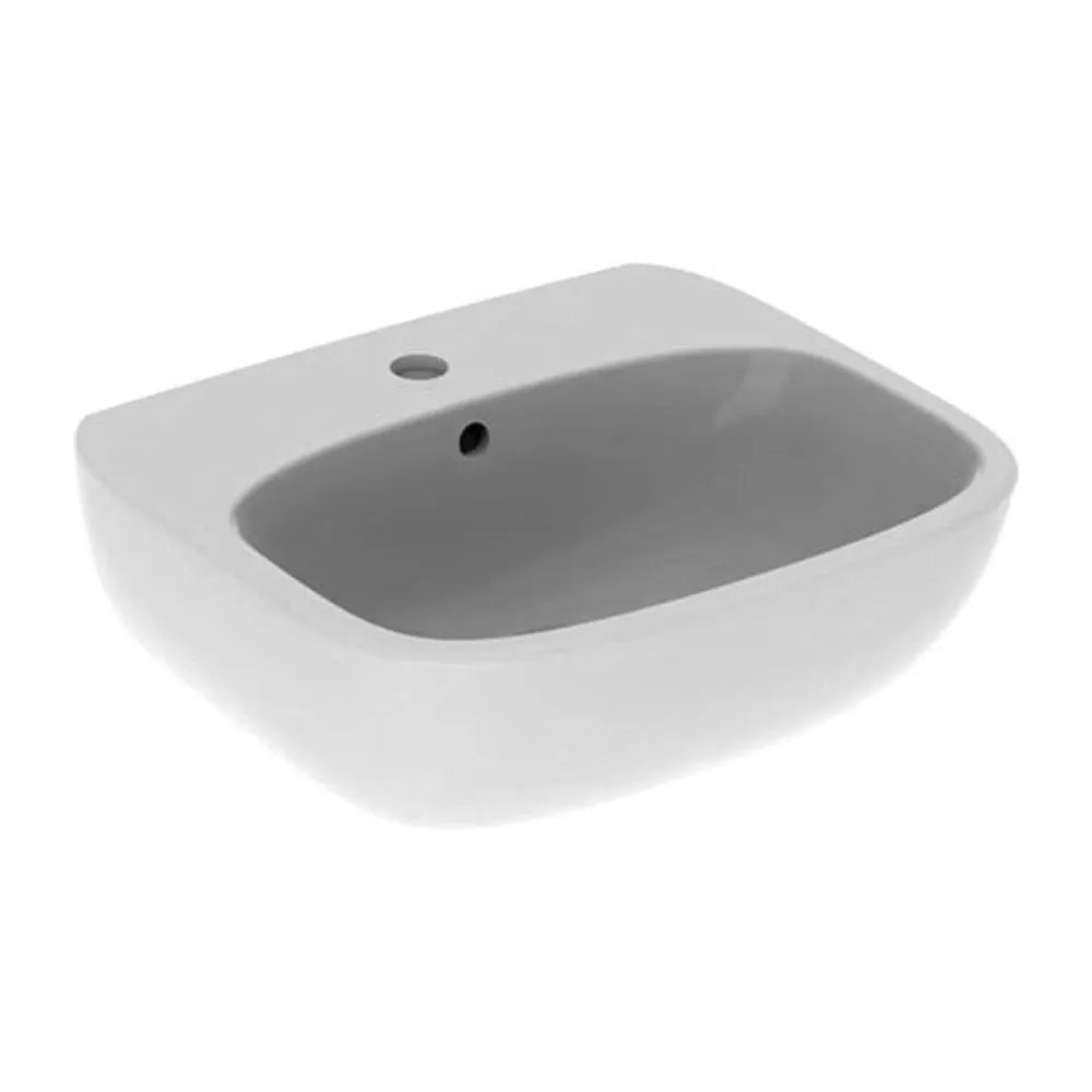 Lavabo sospeso 50 cm Geberit bianco lucido monoforo  Fantasia