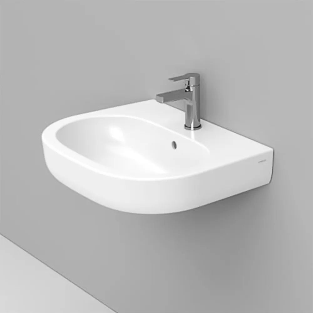 Lavabo sospeso 60x48 cm linea Mirto con troppo pieno e foro rubinetto