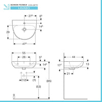 Lavabo sospeso Geberit 55 cm in ceramica bianco  Selnova