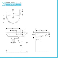 Lavabo sospeso Geberit 60 cm in ceramica bianco  Selnova