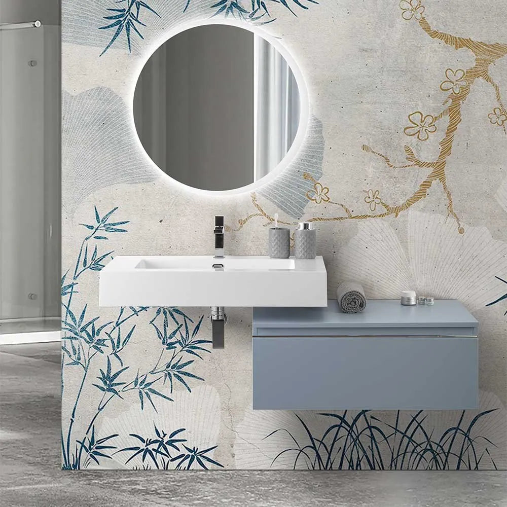 Lavabo sospeso in resina 100 cm bianco lucido  Lodi