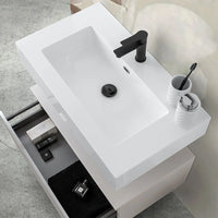 Lavabo sospeso in resina 80 cm bianco lucido  Lodi
