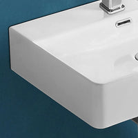 Lavabo sospeso rettangolare 41x42 cm in ceramica bianco lucido