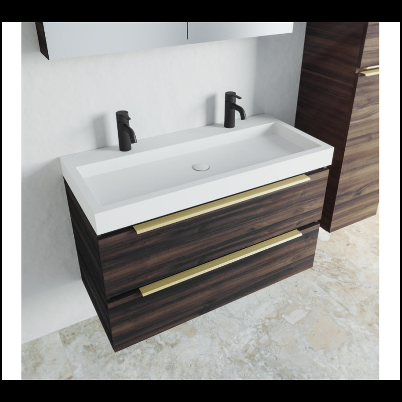 Lavabo SPRING VOW RIHO 120x46x8 cm 2 fori in marmo composito