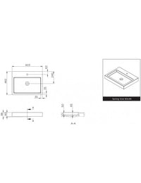 SPRING VOW RIHO lavabo 60x46x8 cm in marmo composito