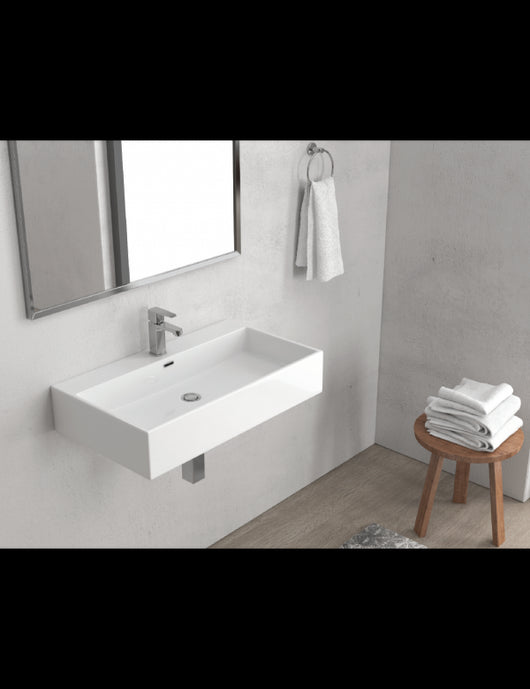 DAPHNE lavabo sospeso rettangolare 70x41x14 cm