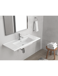 ETNA lavabo rettangolare sospeso 100x45x16,5 cm in porcellana