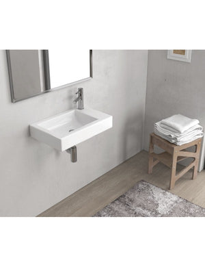 Lavabo rettangolare sospeso MINOS 55x35x10 cm