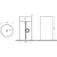 Lavabo totem grigio MILOS 82x44 cm in solid surface