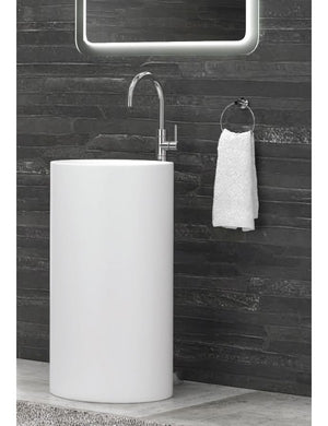 Lavabo totem bianco MILOS 82x44 cm in solid surface