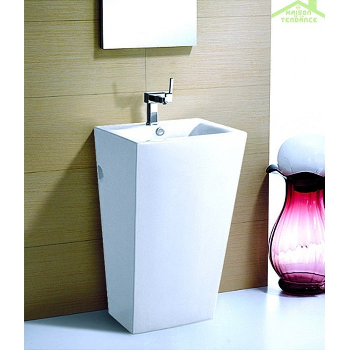 MARAIS lavabo totem rettangolare 83x44x38 cm in porcellana