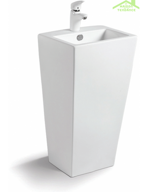 MARAIS lavabo totem rettangolare 83x44x38 cm in porcellana