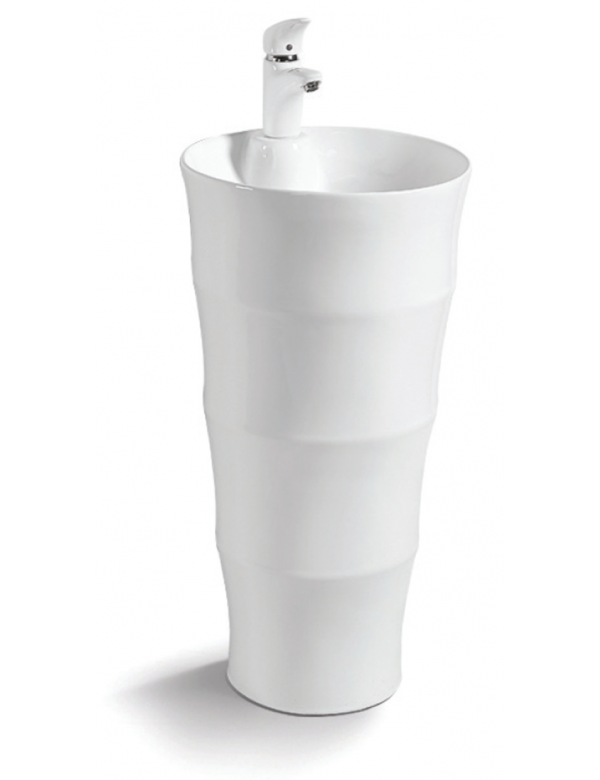 ELYSEE lavello totem rotondo 1 foro 83x42x42 cm in porcellana