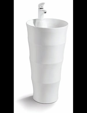 ELYSEE lavello totem rotondo 1 foro 83x42x42 cm in porcellana