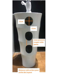 ELYSEE lavello totem rotondo 1 foro 83x42x42 cm in porcellana