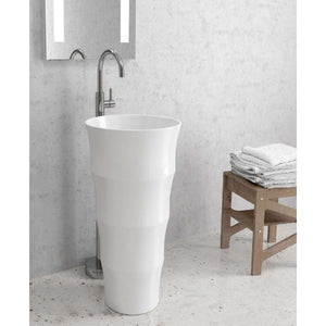 ELYSEE lavello totem rotondo 1 foro 83x42x42 cm in porcellana