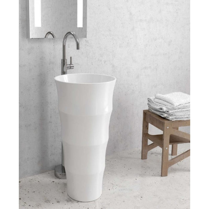 ELYSEE lavello totem rotondo 1 foro 83x42x42 cm in porcellana