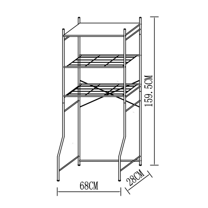 Lavabox Slim – Mobile Coprilavatrice in Metallo Resistente all'Umidità H160×L68×P25 cm Bianco – Per Bagno, Balcone, Lavanderia