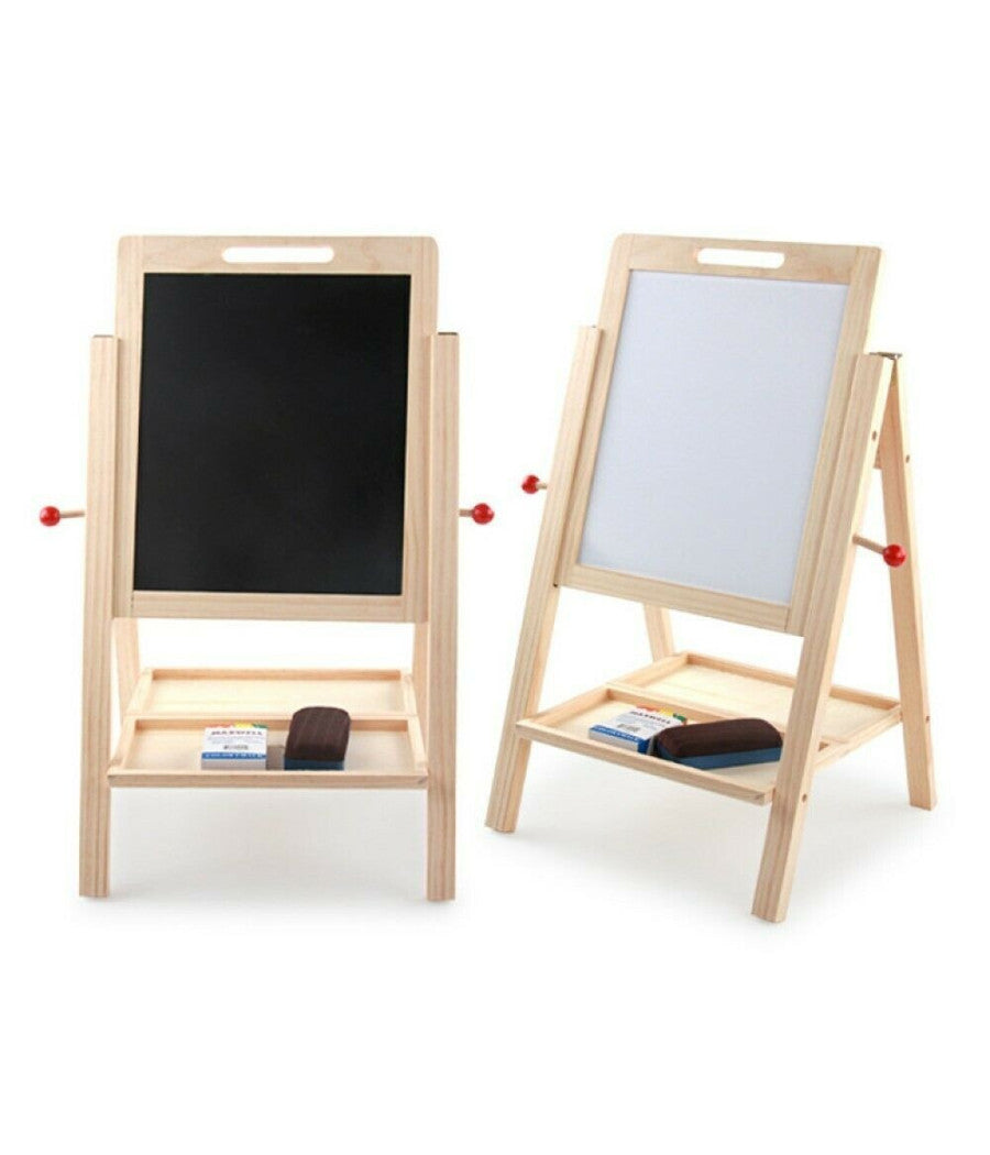 Lavagna 2 Lati In Legno Per Bambini Cavalletto Pittore Gessetti Pennarelli Scuola         