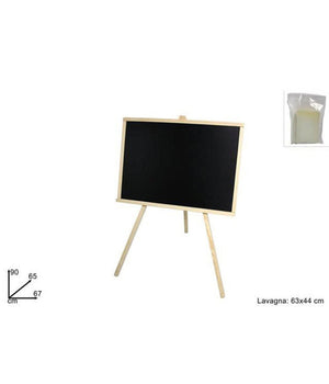 Lavagna Con Cavalletto In Legno 63x44 Cm Scrivibile Con Gessetto E Cancellino         