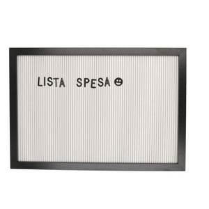 Lavagna cornice nera legno con lettere inseribili rettangolare cm33x47x2
