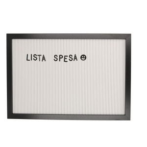 Lavagna cornice nera legno con lettere inseribili rettangolare cm33x47x2