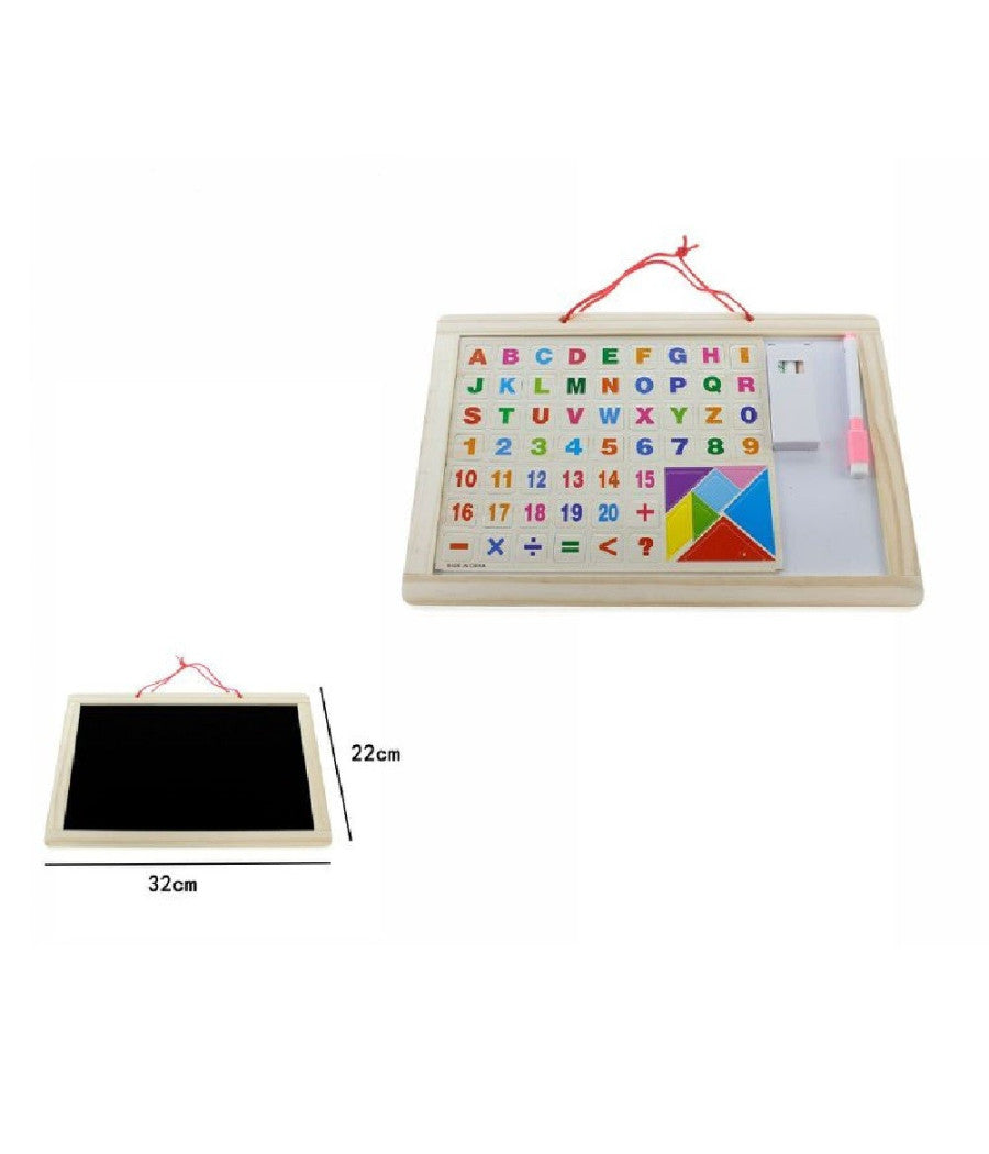 Lavagna Doppia Funzione Bianca Nera Gessetto Pennarello Lettere Magnetiche 07299         