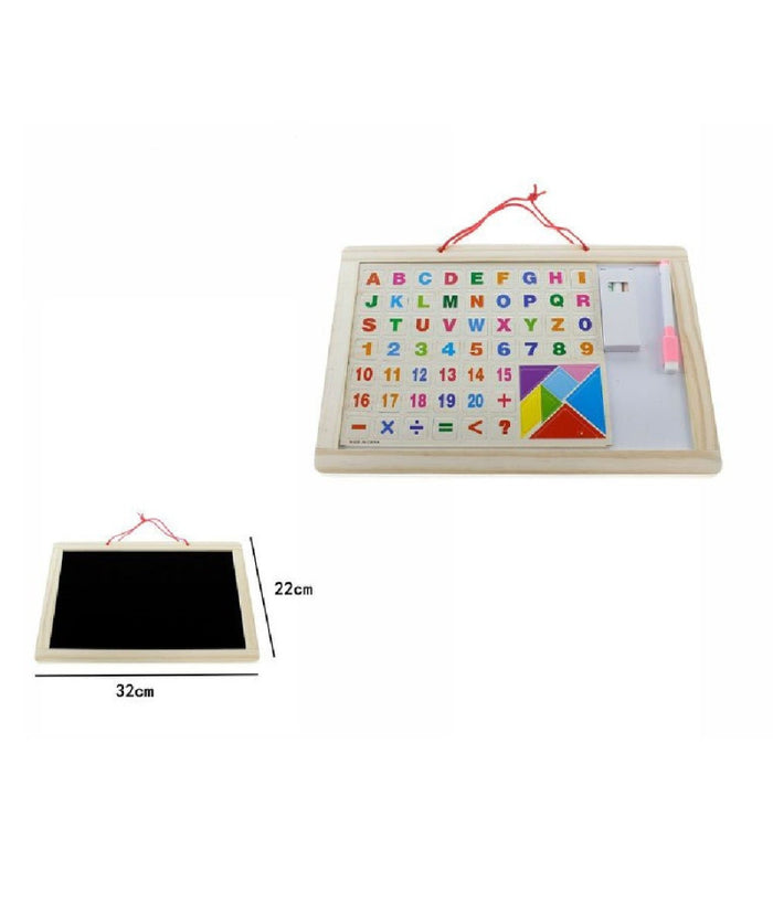 Lavagna Doppia Funzione Bianca Nera Gessetto Pennarello Lettere Magnetiche 07299         