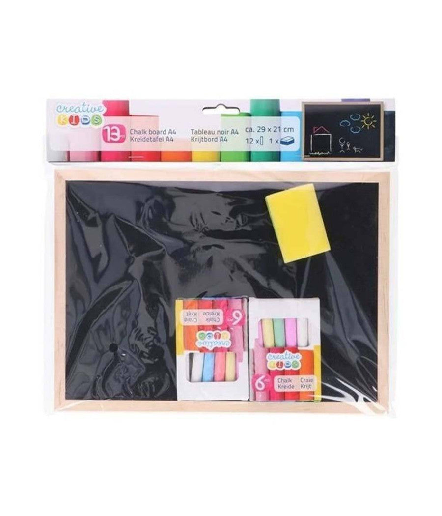 Lavagna Giocattolo Per Bambini Con 12 Gessetti E Cassino In Grafite 29 X 21 Cm         