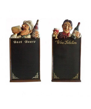 Lavagna legno cuoco con bicchiere rettangolare 2 assortiti Entrambi